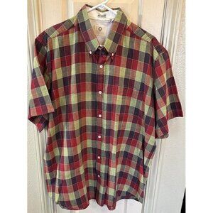 Viyella Mens XL Plaid Multicolored Short Sleeve Button Up Shirt